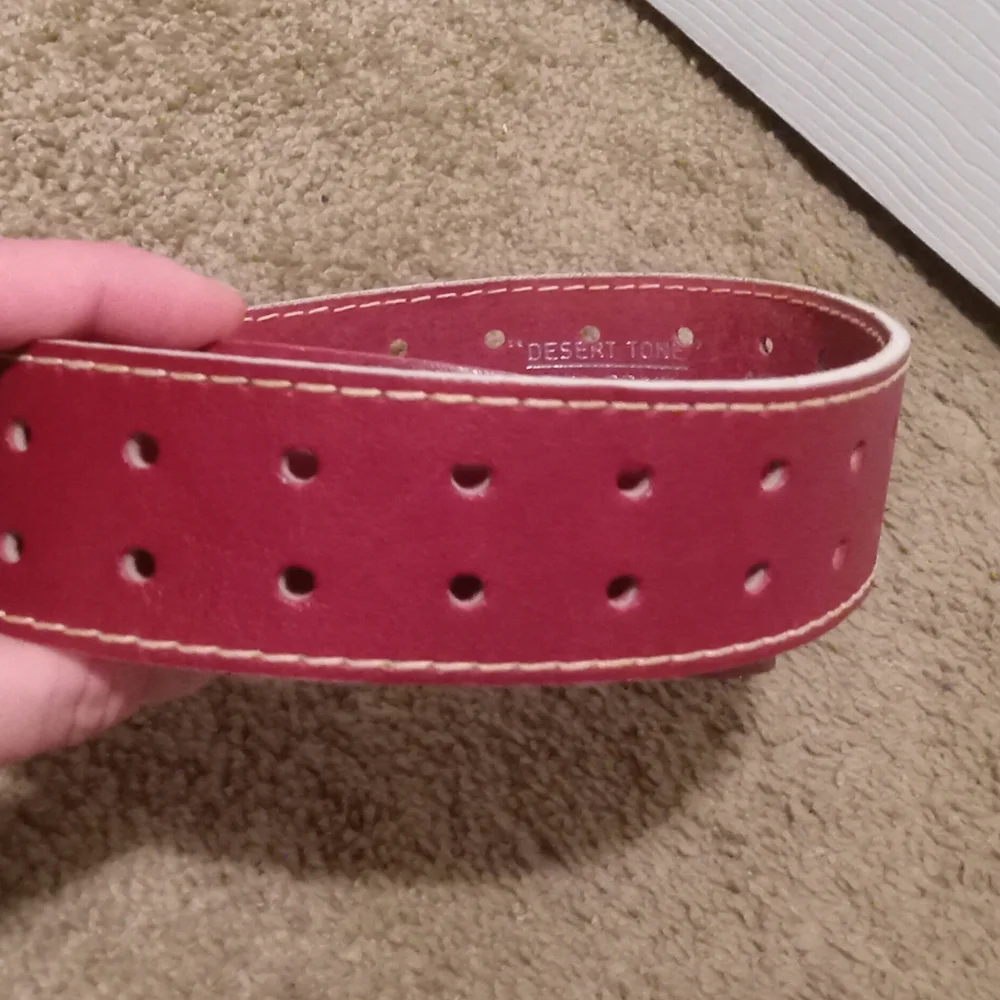 Men's Vintage Belt size 36 Brass Buckle Double Hole 